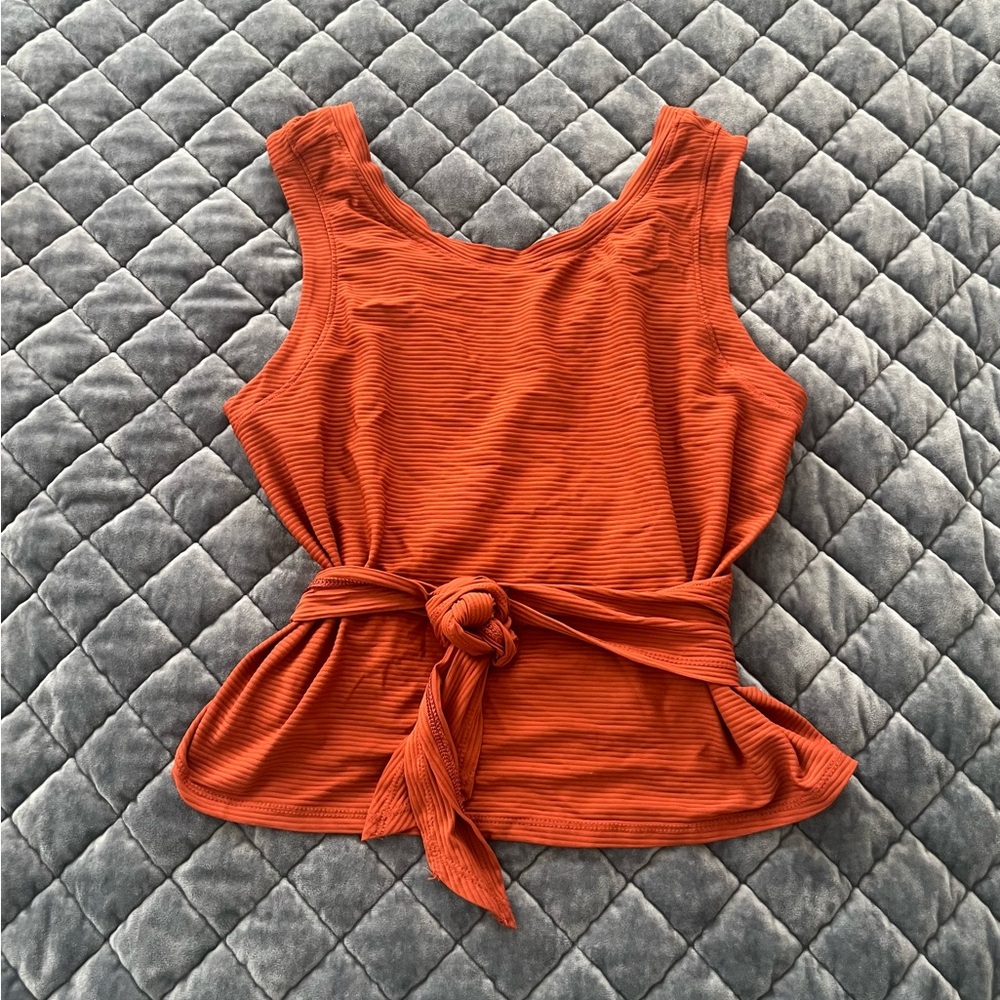 CALIA by Carrie Underwood Rust Tie-Front Tank Top